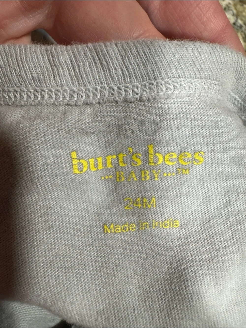 Burt's Bees Baby Cream Tee with Yellow Logo